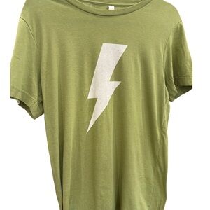 ⚡ Bella + Canvas Lightning Bolt Tee – Olive Green – Size M Womens